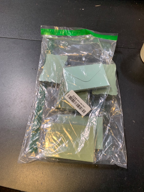 Photo 1 of 100 Pack Mini Envelopes with Note Cards in 5 Colors for Wedding, Birthday, Baby Showers, 4 x 2.7 Inches (Green)