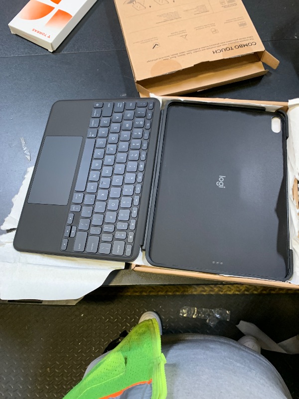 Photo 1 of Logitech Combo Touch iPad Air 11-inch (M2 & M3), iPad Air (5th gen) Keyboard Case - Detachable Backlit Keyboard with Kickstand - Midnight Black