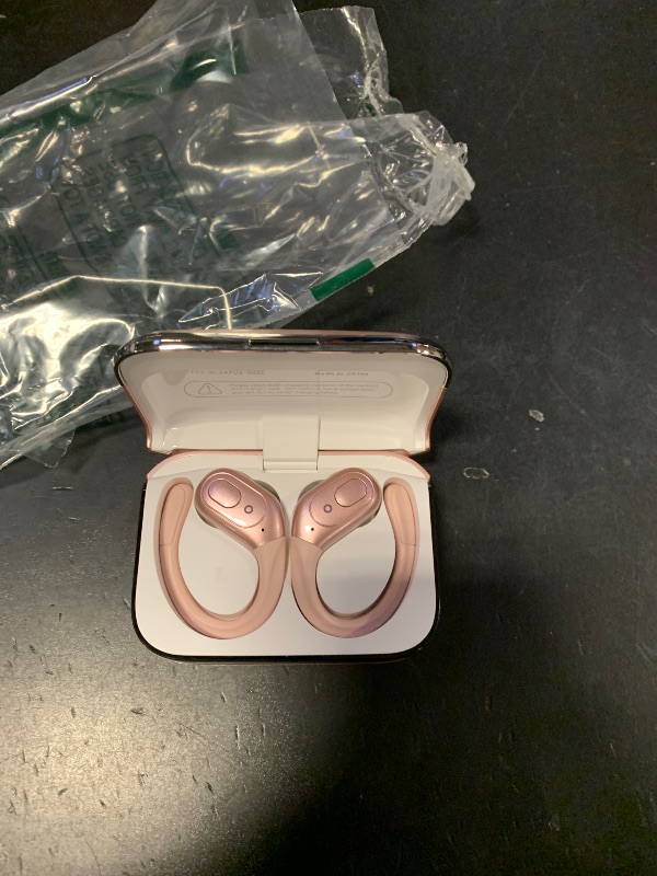Photo 1 of sajawass Wireless Earbuds Bluetooth 5.4 Headphones, IPX7 Waterproof Earphones, Over-Ear Earphones, Noise Canceling Ear Buds with 75hr Playtime, LED Power Display for Sports/Workouts - Rose Gold