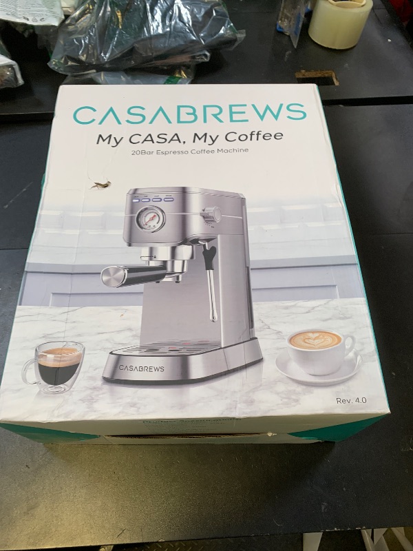 Photo 1 of CASABREWS CM5418 Espresso Machine 20 Bar, Compact Espresso Maker with Steam Milk Frother, Stainless Steel Coffee Machine with 34oz Removable Water Tank for Cappuccino, Gift for Women or Men, Silver