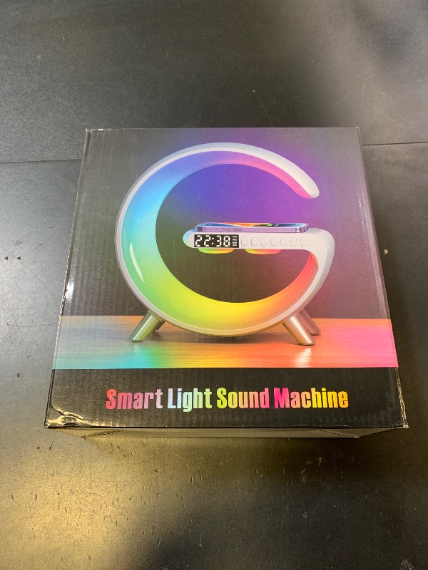 Photo 1 of Wireless Charger Atmosphere Lamp, 2026 New Intelligent LED Table Lamp, Bluetooth Speaker, Dimmable Night Light Bedside Lamp Alarm Clock with Music Sync, App Control for Bedroom Home Decor Gift (White)LPNPMFN5993171
