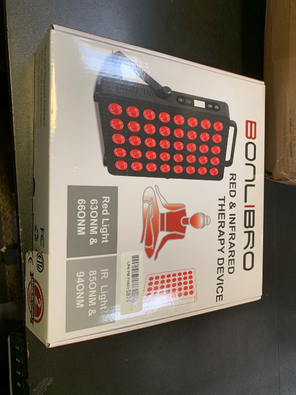 Photo 1 of BONLIBRO Red Light Therapy Panel, Clinical Grade Dual Chip with Near-Infrared Light 850nm 940nm 660nm 630nm High Power Panel for Pain Relief, Body, Face, Skin Health, Improve Sleep (BN-40)