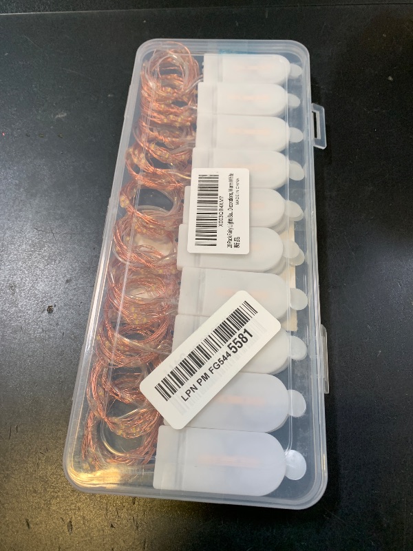 Photo 1 of 20 Pack Fairy Lights Battery Operated, 3.3ft 20 LED Mini String Lights Twinkle Lights Copper Wire Firefly Starry Lights for Mason Jars Wedding Party Christmas Centerpiece Table Decorations, Warm White