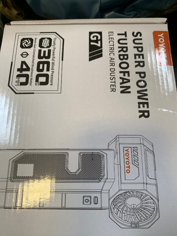 Photo 1 of NON FUNCTIONAL - PARTS ONLY ----------------------------------------------------------------------------------Compressed Air Duster, Electric Air Duster with Upgraded Powerful 40MM Brushless Motor, 4-Gear Cordless Mini Hand Blower with LED Light, 27.75Wh 