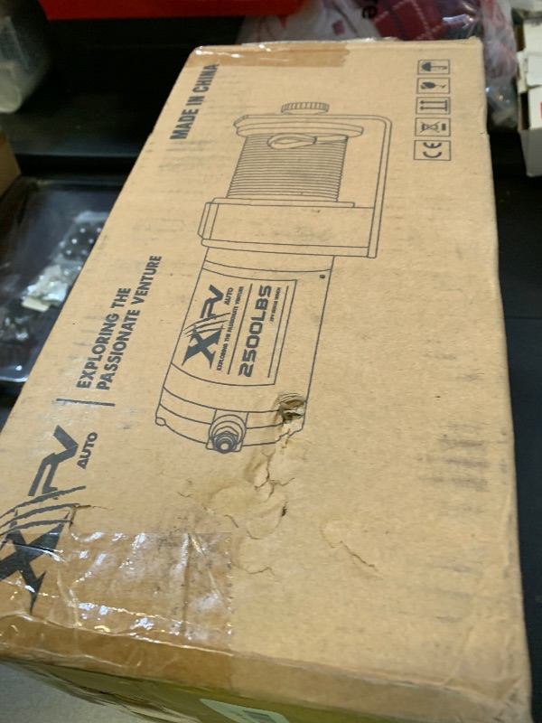 Photo 1 of XPV AUTO 2500lbs Electric Winch 12V Synthetic Rope Nylon Towing Winches for ATV UTV Boat Trailer