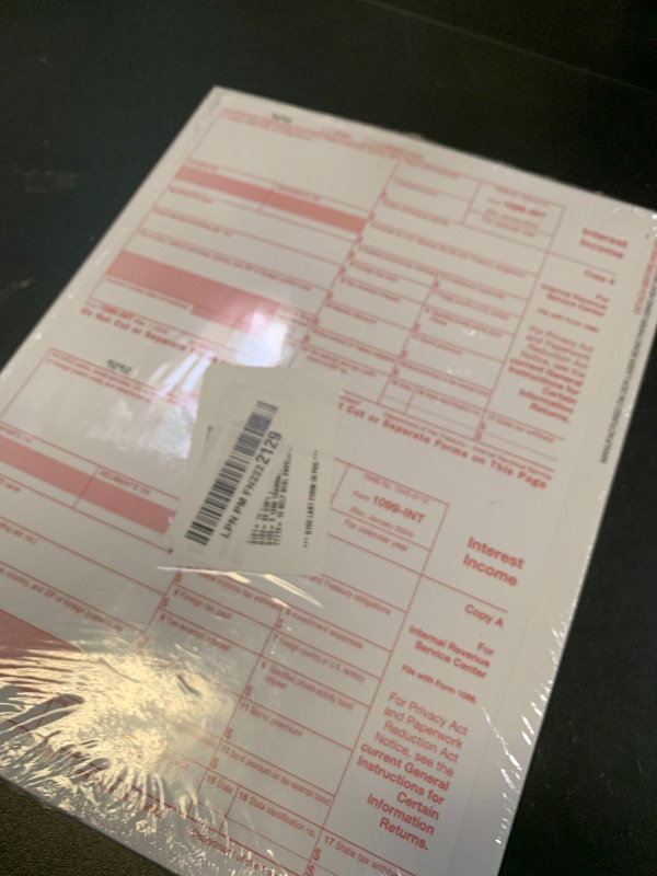 Photo 1 of 1099 INT Interest Tax Forms Set 4 Part 10 Pack for 2025 And Self-Seal envelopes. Kit For 10 Vendors, Laser Forms Designed for QuickBooks and Accounting Software
