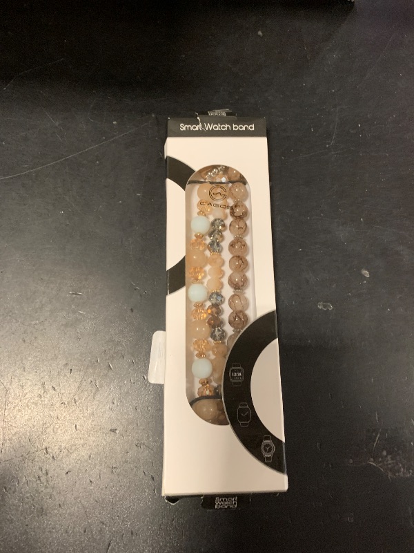 Photo 1 of CAGOS Bracelet Compatible with Fitbit Versa 4 Bands/3/Sense/Sense 2 for Women, Handmade Beaded Elastic Replacement Wristband for Versa 2/1/Lite Watch/Special Edition Watch (Amber Brown, Versa 3 /4/Sense/Sense 2)