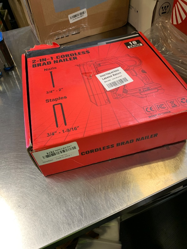 Photo 1 of DIYtoolifz 18GA Cordless 2" Brad Nailer Compatible with Milwaukee 18V (Tool Only), 2-in-1 Nail/Staple Gun, Tool-Free Jam, Adjustable Depth, 2 Modes with 400 Nails/Staples for Woodworking, Carpentry