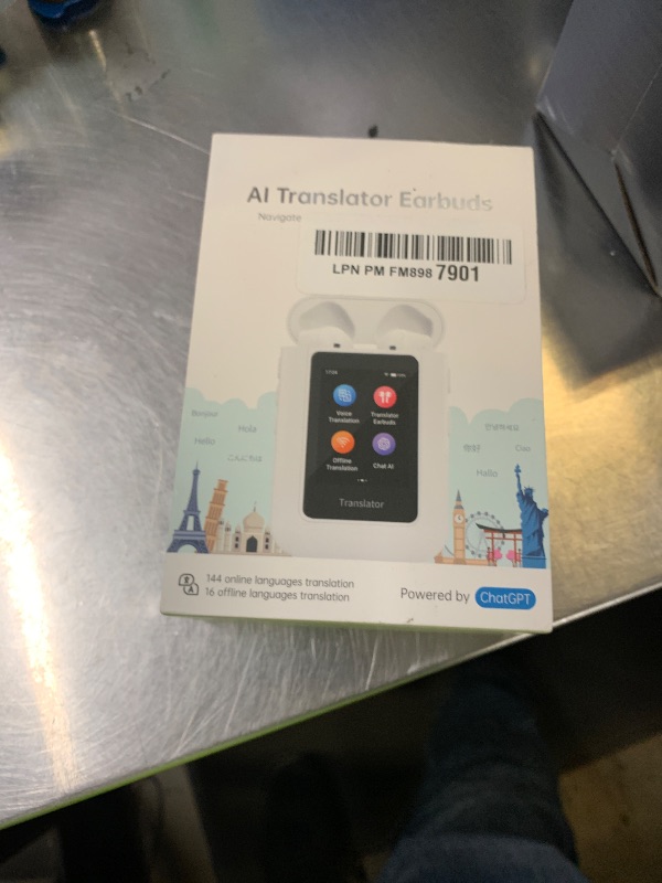 Photo 1 of ANFIER A8 AI Translation Earbuds Real Time, ChatGPT Translator Device in 144 Languages, Audifonos Traductores Inglés Español Real-time No APP Required, Offline Language Traductor for Travel (White)