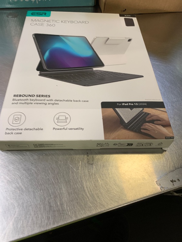 Photo 1 of ESR iPad Pro 13 Inch Case with Keyboard (M5/M4, 2025/2024), iPad Pro 13 Keyboard Case with Easy-Set Magnetic Stand, Portrait/Raised Modes for iPad Pro 13, Removable, Rebound 360 Series, Black