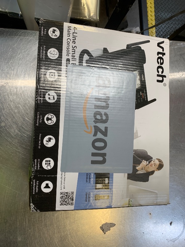 Photo 1 of VTech AM18447 Main Console 4-Line Small Business Phone System - Expandable to 10 Stations, Digital Answering Machine, Auto Attendant, Intercom & Custom Music on Hold, Black