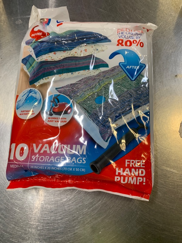 Photo 1 of 10 Pack Medium Vacuum Storage Bags for Comforters, Blankets & Clothes – Vacuum Sealed Compression Bags with Hand Pump – Space Saver Storage Bags for Bedding, Moving, Travel & Organization