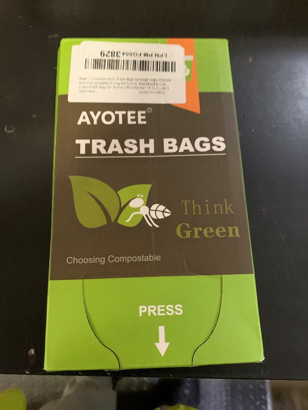 Photo 1 of 1.2 Gallon Small Trash Bags Garbage Bags, AYOTEE Mini Compostable Strong Bathroom Wastebasket Can Liners trash Bags for Home Office Kitchen fit 5L,5 Liter,1 Gal,Green