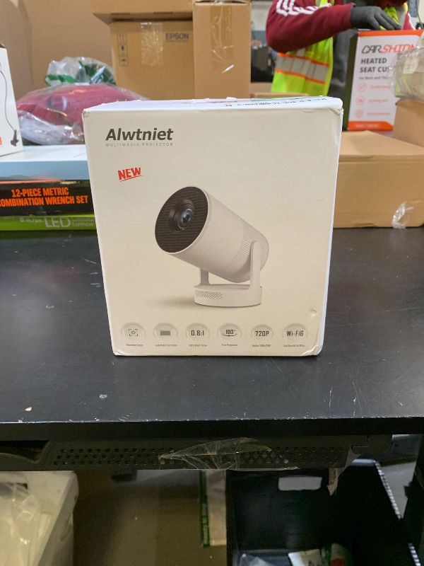 Photo 1 of ?Electric Focus?Mini Projector with WiFi 6 and Bluetooth 5.4, Smart Portable Projector 4k Support, 5W Soundbase Speaker, Auto Keystone 180° Rotation, Home Outdoor Movie Proyector HY300Ultra