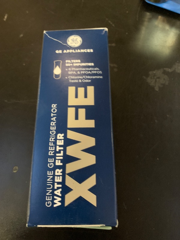 Photo 1 of GE XWFE Refrigerator Water Filter, Genuine Replacement Filter, Certified to Reduce Lead, Sulfur, and 50+ Other Impurities, Replace Every 6 Months for Best Results, Pack of 1