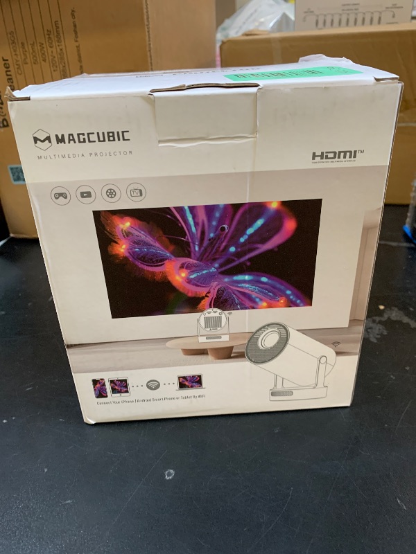Photo 1 of ?Electric Focus?Magcubic Mini Projector 4K Support, Portable Projector with WiFi 6 and Bluetooth 5.4, Smart Proyector, 5W Soundbase Speaker, 180°Rotation for Home Theater