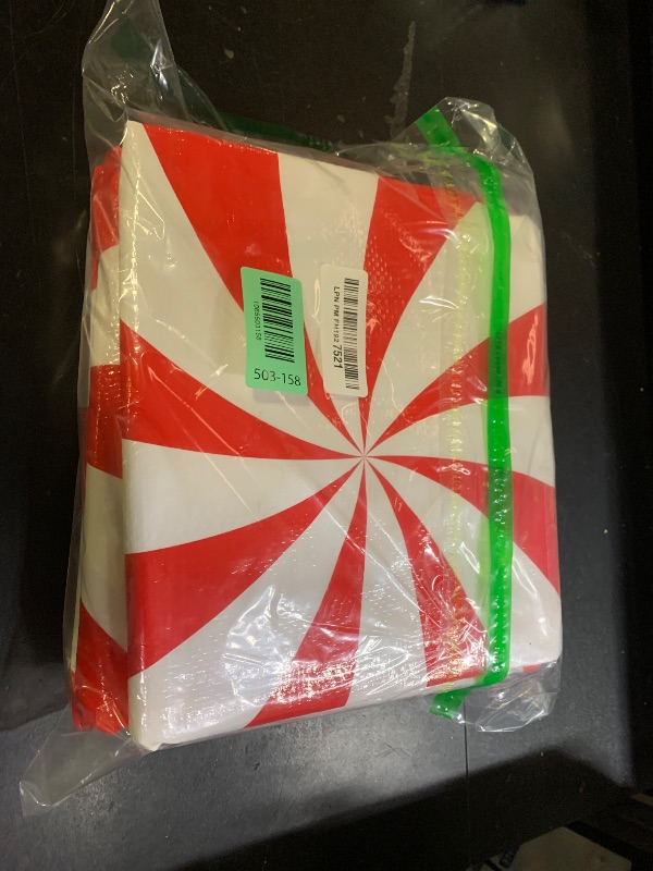 Photo 1 of Yoojahow 4 Pcs 30 Inch Christmas Wreath Storage Bag Candy Cane Wreath Storage Container Clear Window Dual Zipper Handle Red White Peppermint Garland Organizer for Holiday Decoration, Cute Lollipop