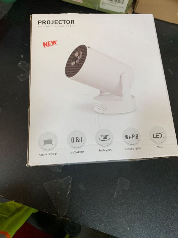 Photo 1 of Mini Portable Projector with 4K Support, Bluetooth 5.4 WIFI6, 5watt Sound Base Speaker, 160 ANSI, Android 11, 210° Rotation , Auto Keystone Correction Video Projector HY300 ULTRA