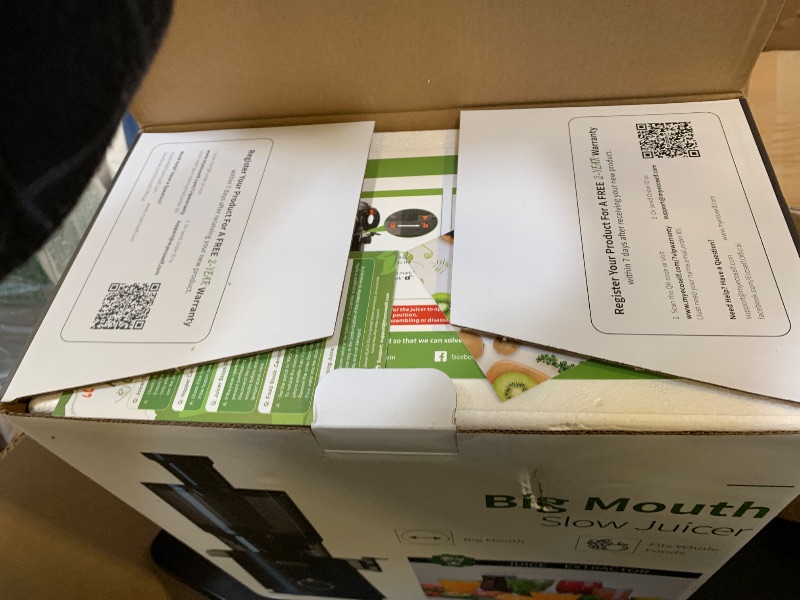 Photo 1 of ECOSELF Cold Press Juicer - Wide Mouth Feed Chute with Self Feeding & Hands-Free Design - Juice Extractor Machine for Fruits and Leafy Greens - Juicer Machines High Juice Yield & Easy to Clean