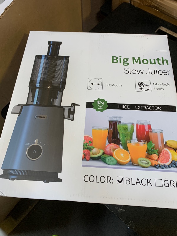 Photo 1 of ECOSELF Cold Press Juicer - Wide Mouth Feed Chute with Self Feeding & Hands-Free Design - Juice Extractor Machine for Fruits and Leafy Greens - Juicer Machines High Juice Yield & Easy to Clean