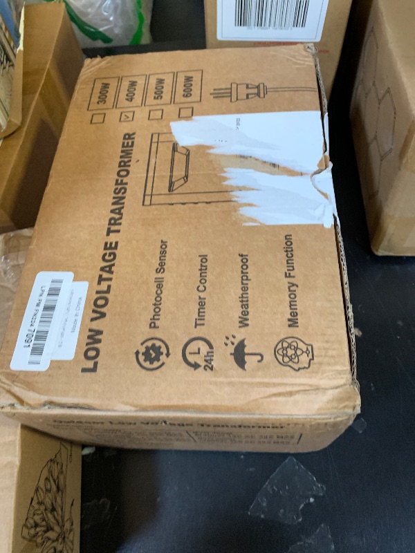 Photo 1 of LoyeeBlis 400W Low Voltage Landscape Transformer with Timer & Photocell for Landscape Lighting, 120V to 12V/14VAC, Stainless Steel, Weatherproof Smart Transformers for Outdoor Yard Lights, Path Lights