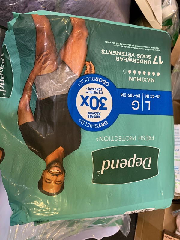 Photo 1 of  Underwear, Depend Max Absrb Men Lg (Units Per Pack: 17)