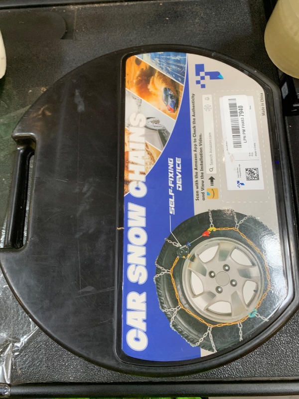 Photo 1 of Snow-Chains Auto Fixing 1 Min Quick Fit Easy Installation Tire-Chains, Portable Reusable Universal Emergency Tire Traction Chain for Passenger Car, Pickup Trucks and SUV - Set of 2