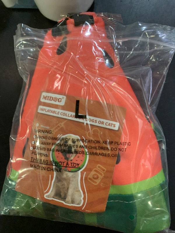 Photo 1 of MIDOG Soft Inflatable Dog Cone, Donut E-Collar Alternative for After Surgery, Prevents Licking, Allowing Normal Eating & Vision, Comfortable Recovery Collar for Small Medium Large Dogs & Cats, Red-L