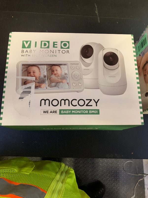 Photo 1 of Momcozy Baby Monitor with 2 Cameras 5’’ 1080P Split Screen Video Baby Monitor with Camera and Audio no WiFi for Baby Safety 5000mAh Battery Infrared Night Vision 2-Way Audio 960ft Range Ideal Gift