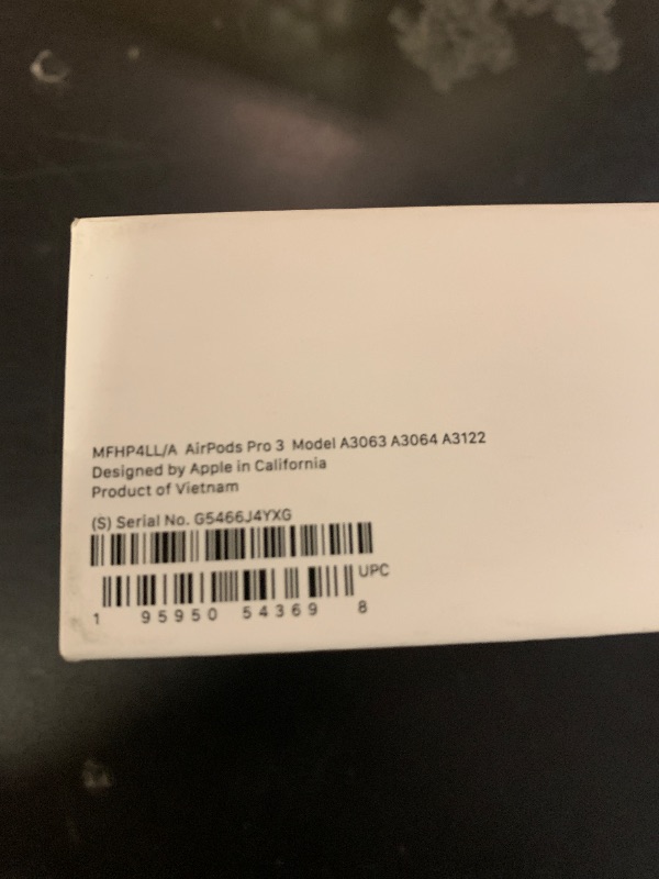 Photo 1 of Apple AirPods Pro 3 Wireless Earbuds, Active Noise Cancellation, Live Translation, Heart Rate Sensing, Hearing Aid Feature, Bluetooth Headphones, Spatial Audio, High-Fidelity Sound, USB-C Charging