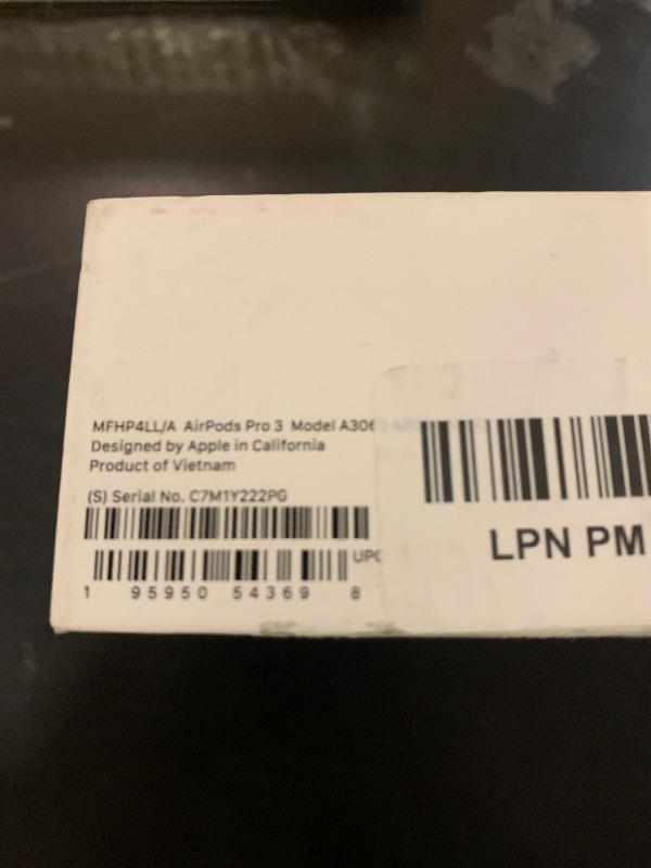 Photo 1 of Apple AirPods Pro 3 Wireless Earbuds, Active Noise Cancellation, Live Translation, Heart Rate Sensing, Hearing Aid Feature, Bluetooth Headphones, Spatial Audio, High-Fidelity Sound, USB-C Charging