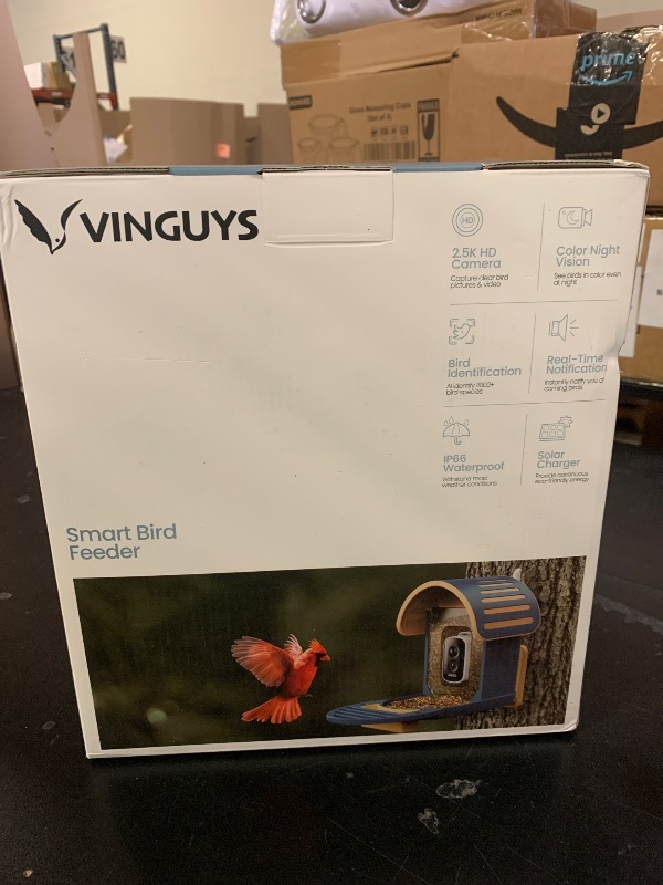 Photo 1 of Smart Bird Feeder with Camera, 2.5K UHD Bird Feeder Camera Solar Powered, Sensitive AI Identification, Instant Alerts Capture Video, IP66 Waterproof for Outdoor, Ideal Gift, Blue