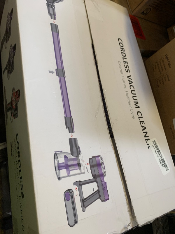 Photo 1 of Cordless Vacuum Cleaner,Vacuum Cleaners for Home with Super Suction,Lightweight Stick Vacuum with 35 Mins Runtime,Rechargeable Cordless Vacuum for Carpet, Tile, Pet Hair, Hardwood Floors(Dark Purple)