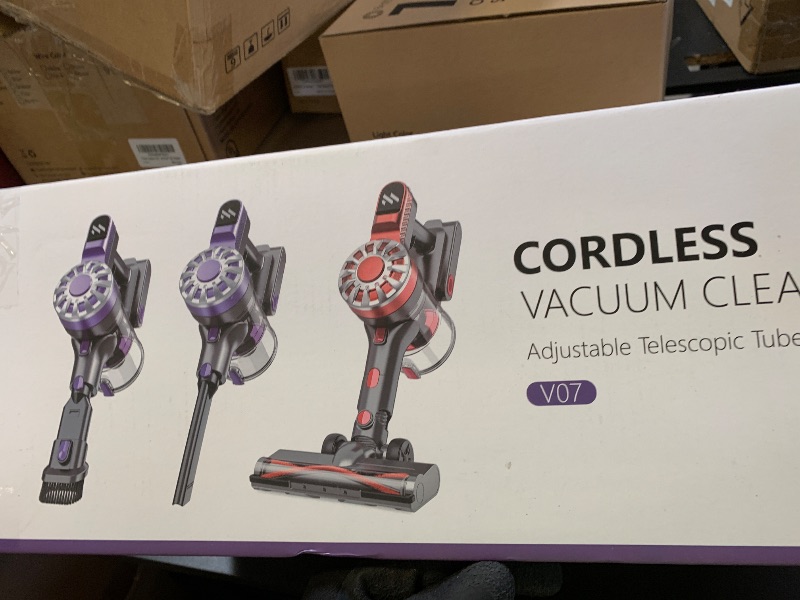Photo 1 of Cordless Vacuum Cleaner,Vacuum Cleaners for Home with Super Suction,Lightweight Stick Vacuum with 35 Mins Runtime,Rechargeable Cordless Vacuum for Carpet, Tile, Pet Hair, Hardwood Floors(Dark Purple)