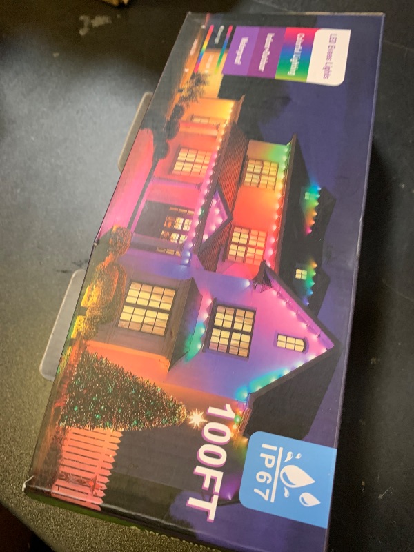 Photo 1 of 100FT Permanent Outdoor Lights for House, 2025 RGB LED Waterproof Christmas Lights Outdoor with Smart APP Remote Control, Outside Eaves Lighting House Decor for Holiday, Halloween, Roof, Party, Daily