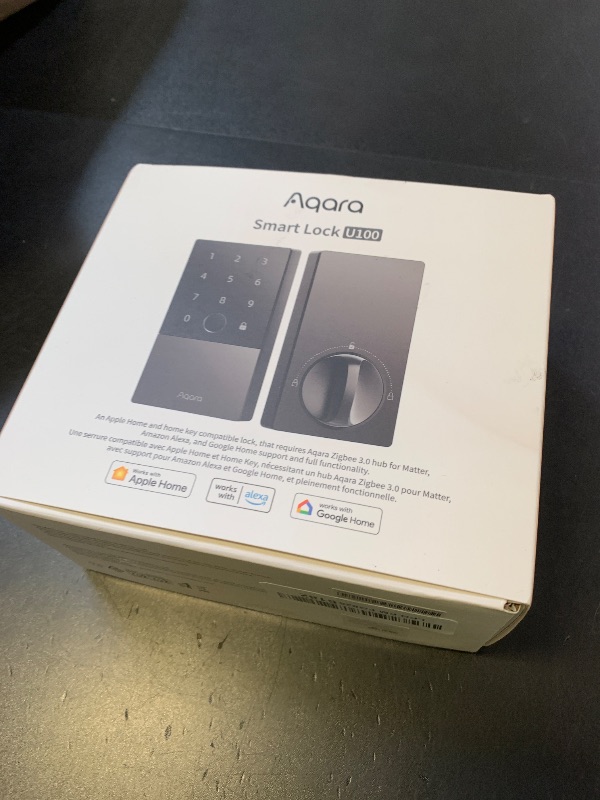 Photo 1 of Aqara Smart Lock U100, Fingerprint Keyless Entry Door Lock with Apple Home Key, Touchscreen Keypad, Bluetooth Electronic Deadbolt, IP65 Weatherproof, Supports Apple HomeKit, Alexa, Google, IFTTT, Gray