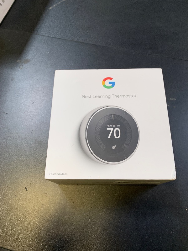 Photo 1 of Google Nest Learning Thermostat - 3rd Gen - Programmable Smart Thermostat for Home - Compatible with Alexa (Polished Steel)