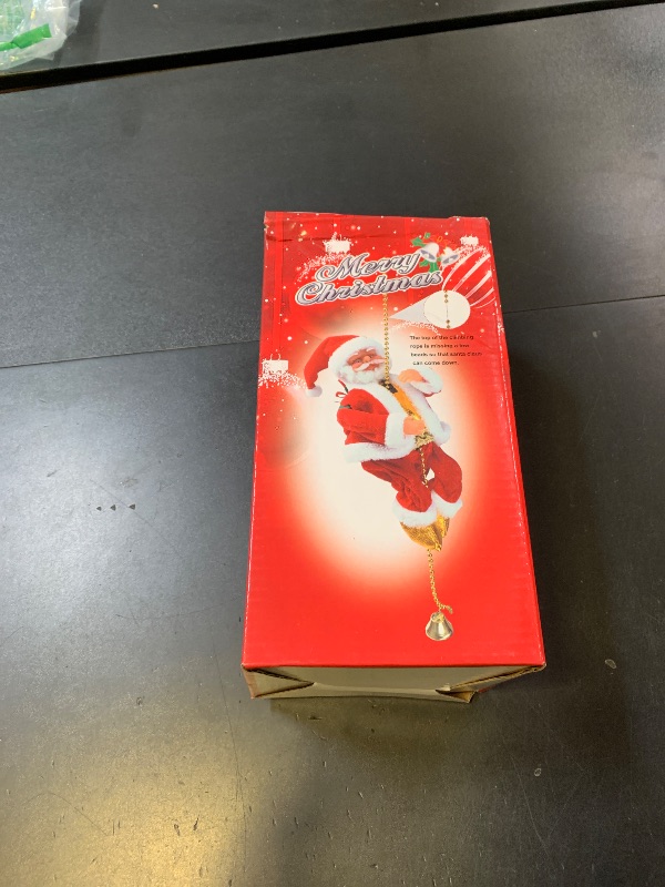 Photo 1 of Upgraded Electric Climbing Rope Santa Claus 3 Gears Animated Climbing Christmas Santa Toy Novelty Plush Santa Climbing Rope Musical Ornament for Decoration Gift