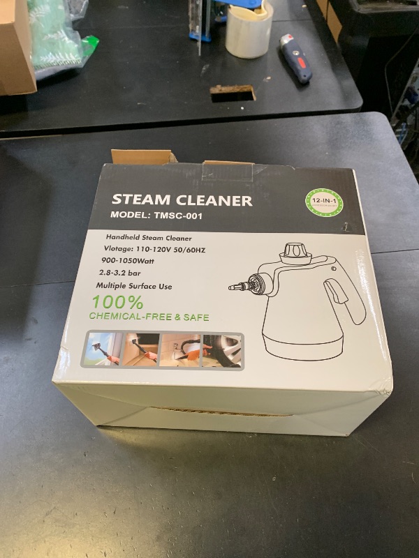 Photo 1 of Steam Cleaner, Pressurized Handheld Steam Cleaner for Home with 12pcs Accessories & Safety Lock, Multi-Surface Powerful Natural Steamer for Deep Cleaning Grout, Kitchen, Bathroom, Car, Windows, White