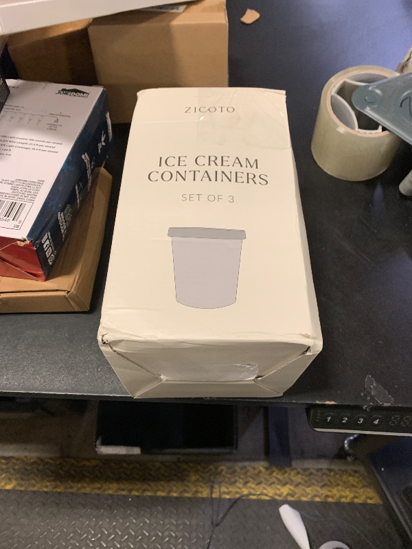 Photo 1 of ZICOTO Set of 3 Reusable Ice Cream Containers 1 Quarts ea. - Perfect for Homemade Sorbet, Frozen Yogurt Or Gelato - Stackable Storage Pint Containers, Stickers And Lids Stores Easily In Freezer