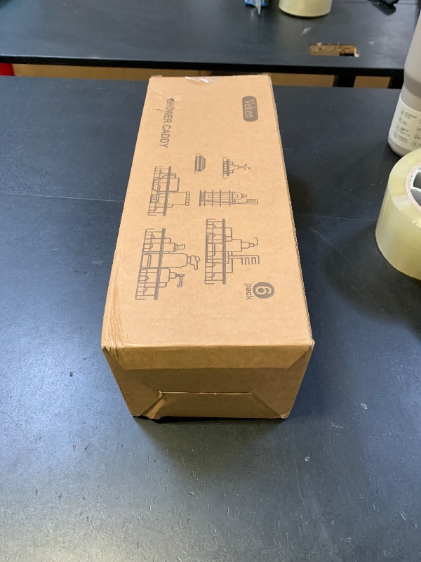 Photo 1 of Veken Shower Caddy 6-Pack, Advanced Rustproof Design, No Drilling Adhesive Shelves, Rack with Soap Holder, Large Capacity Bathroom Organizers and Storage, Wall-Mounted Kitchen & Home Decor