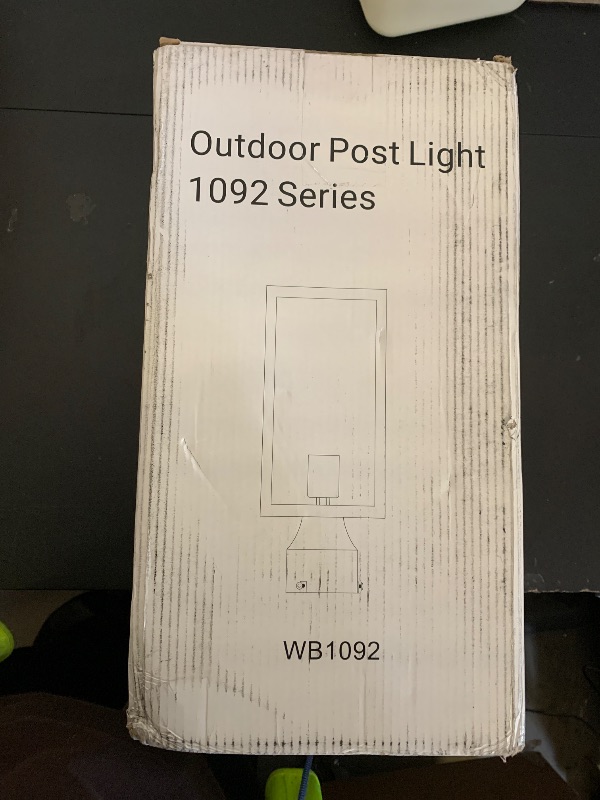Photo 1 of Windben Large 15 inch Outdoor Post Light,Waterproof Cast Aluminium Lamp Post Light Fixture,Post Lantern with Pier Mount Base,Matte Black,Suitable for Garden,Yard,Driveway,etc