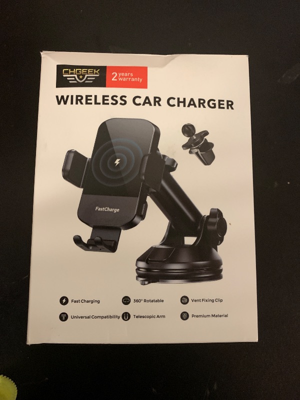Photo 1 of CHGeek Wireless Car Charger, 2026 Upgrade 15W Fast Charging Auto Clamping Car Phone Holder Charger, Phone Holders for car Mount, fit for iPhone 17 16 15 14 13 Mini Pro Max XR,Samsung Galaxy S25 Ultra