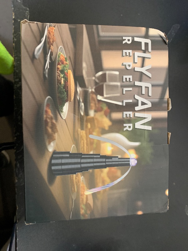 Photo 1 of Fly Fans for Tables, Rechargeable Fly Fan Table Top Fan with LED Light, Fly Spinner with Soft Holographic Blades for Picnic, Restaurant, Party, Home, and BBQ (4 Pack)