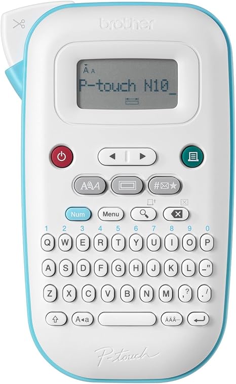 Photo 1 of Brother P-Touch PT-N10 Personal Handheld Label Maker, Portable and Prints, P-Touch Btag ~½” (12mm) Wide Color Personalized Label Tapes,