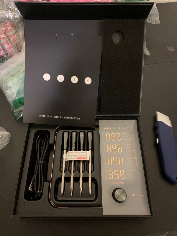 Photo 1 of INKBIRD WiFi Wireless Meat Thermometer with 360°Readable LCD Standalone Base?4 Probes Digital Food Meat Thermometer with Remote Control for BBQ, Grill, Oven, Smoker, Rotisserie, Kitchen