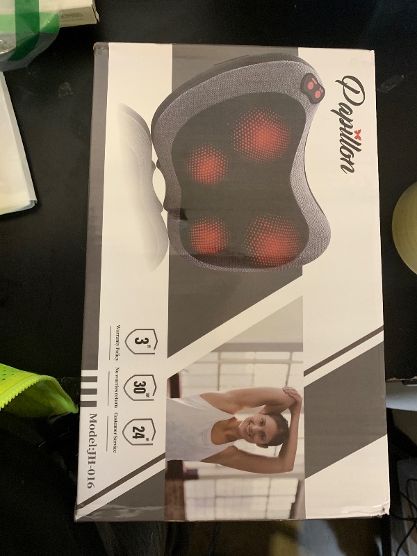 Photo 1 of Papillon Shiatsu Back Massager with Heat, Deep Tissue Massage Pillow for Neck,Shoulder,Foot & Lower Back Pain Relief,Electric Kneading Massager for Home, Office, Car-Gifts for Mom, Dad, Men, Women