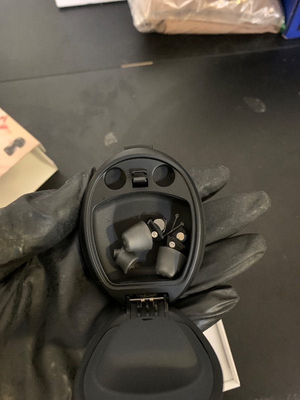 Photo 1 of Sony CRE-C10 Self-Fitting OTC Hearing Aids for Mild to Moderate Hearing Loss, Prescription-Grade Sound Quality, Compact Virtually Invisible Design, Customizable App, and Replaceable Batteries, Black