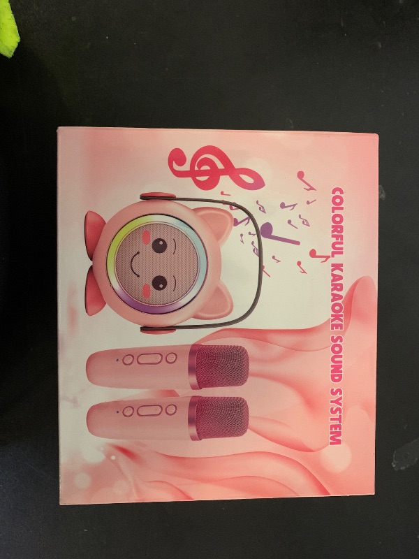 Photo 1 of Mini Karaoke Machine Toy for Kids, Portable Karaoke Machine with 2 Wireless Microphone for 4,5,6,7,8,9,10,11,12+ Years Old Christmas Birthday Gifts Girls Boys (Blue)