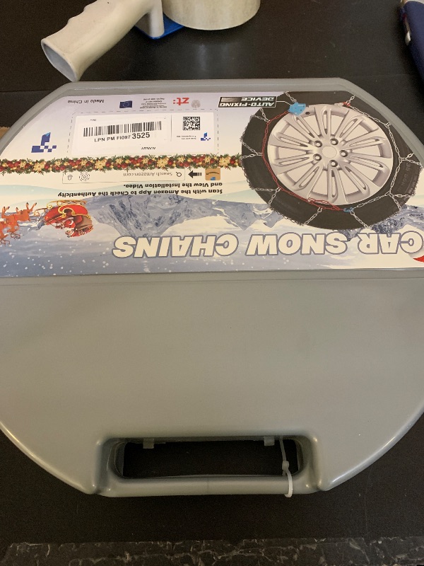Photo 1 of Snow-Chains Auto Fixing 1 Min Quick Fit Easy Installation Tire-Chains, Christmas Gifts for Safety, Universal Emergency Tire Traction Chain for Passenger Car and SUV - Set of 2 (XM-140)